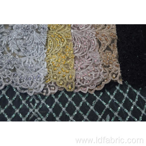 100%POLYESTER EMBROIDERED MESH FABRIC